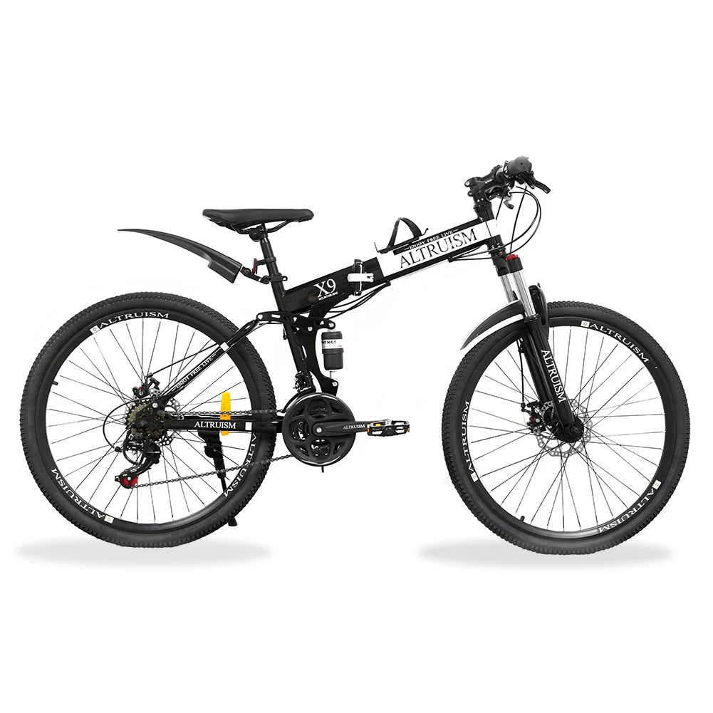 26" Dual Suspension Mountain Bike – 21-Speed Shimano, Mechanical Disc Brakes, Steel Frame | Adult MTB for Men & Women 5'2"–6'1"