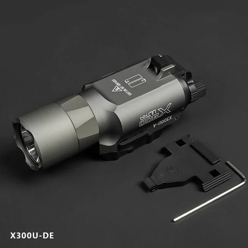 Tactical Gear Surefir X300 X300U Ultra Metal Pistol Gun 500Lumen LED Light Fit 20mm Rail Airsoft Hanging Hunting Flashlight