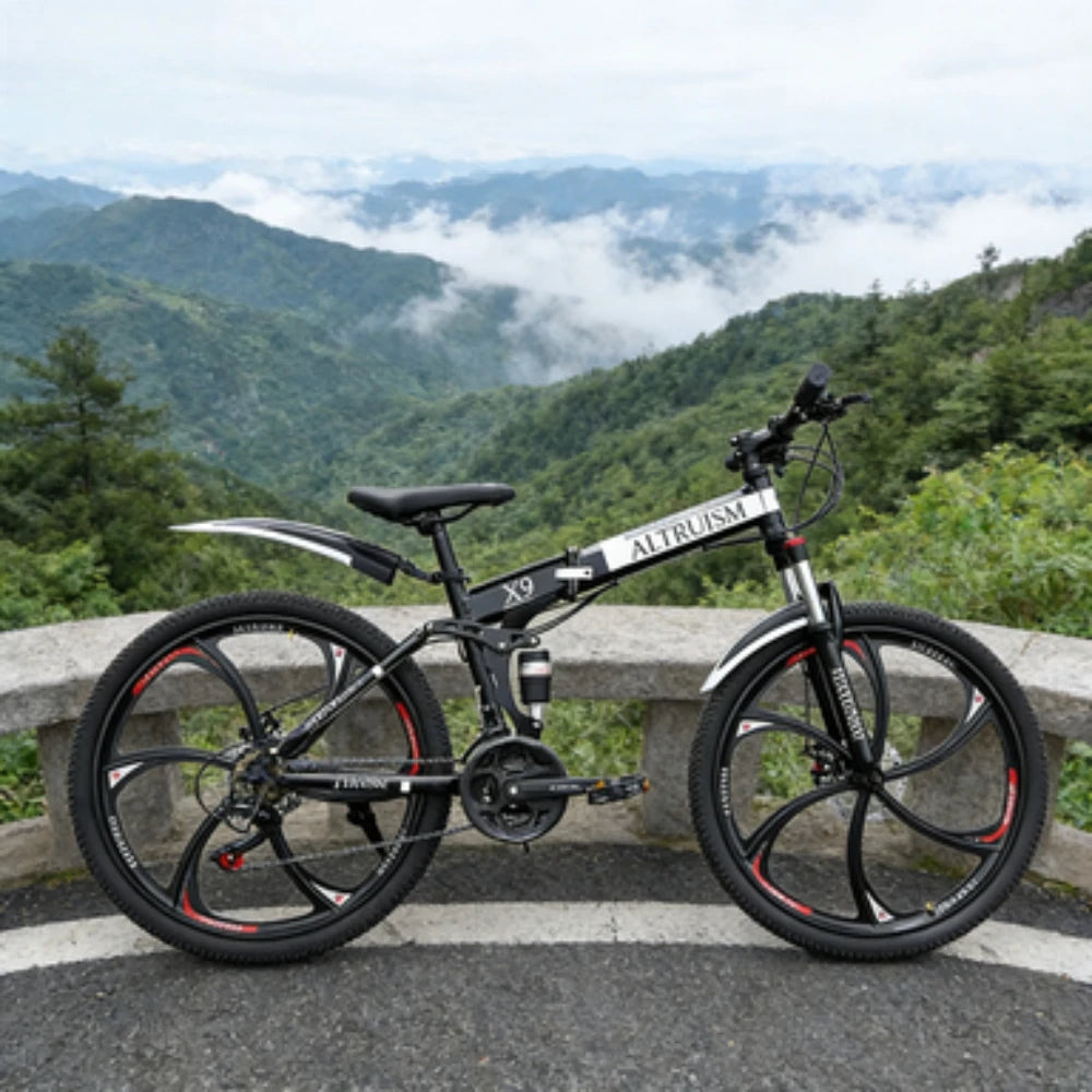 26" Dual Suspension Mountain Bike – 21-Speed Shimano, Mechanical Disc Brakes, Steel Frame | Adult MTB for Men & Women 5'2"–6'1"
