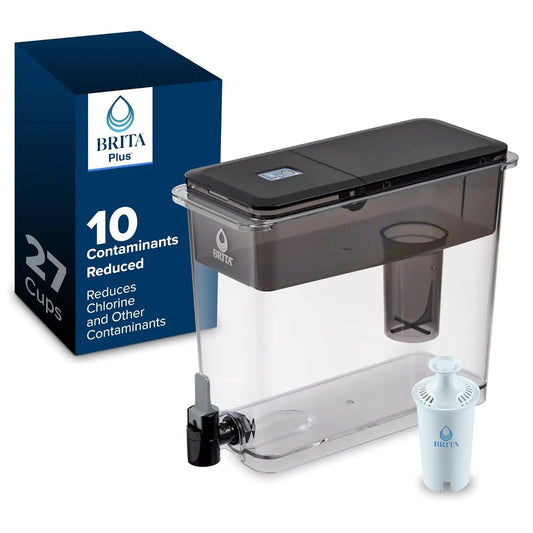Large 27-Cup Water Dispenser with High-Density Filter, Reduces Contaminants and Plastic Use