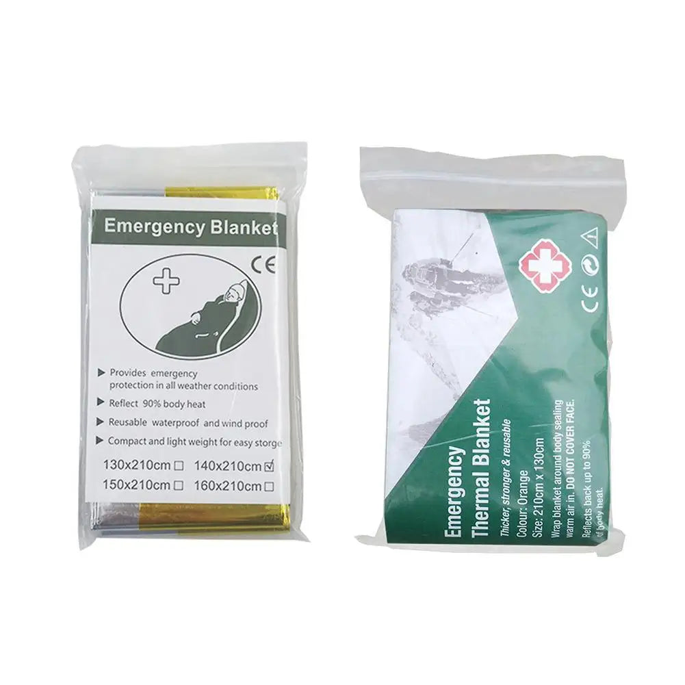 Outdoor Thermal Emergency Foil First Aid Survival Blankets (130x210cm Silver)