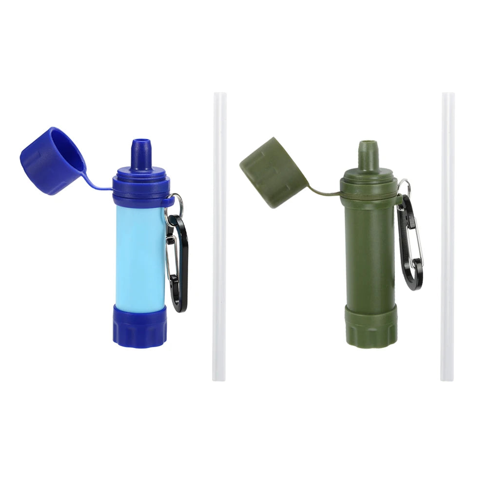 Wild Life Emergency Drinking Water Filtering Tools Portable Camping Hiking Life Survival Water Purifier Filter with Straw