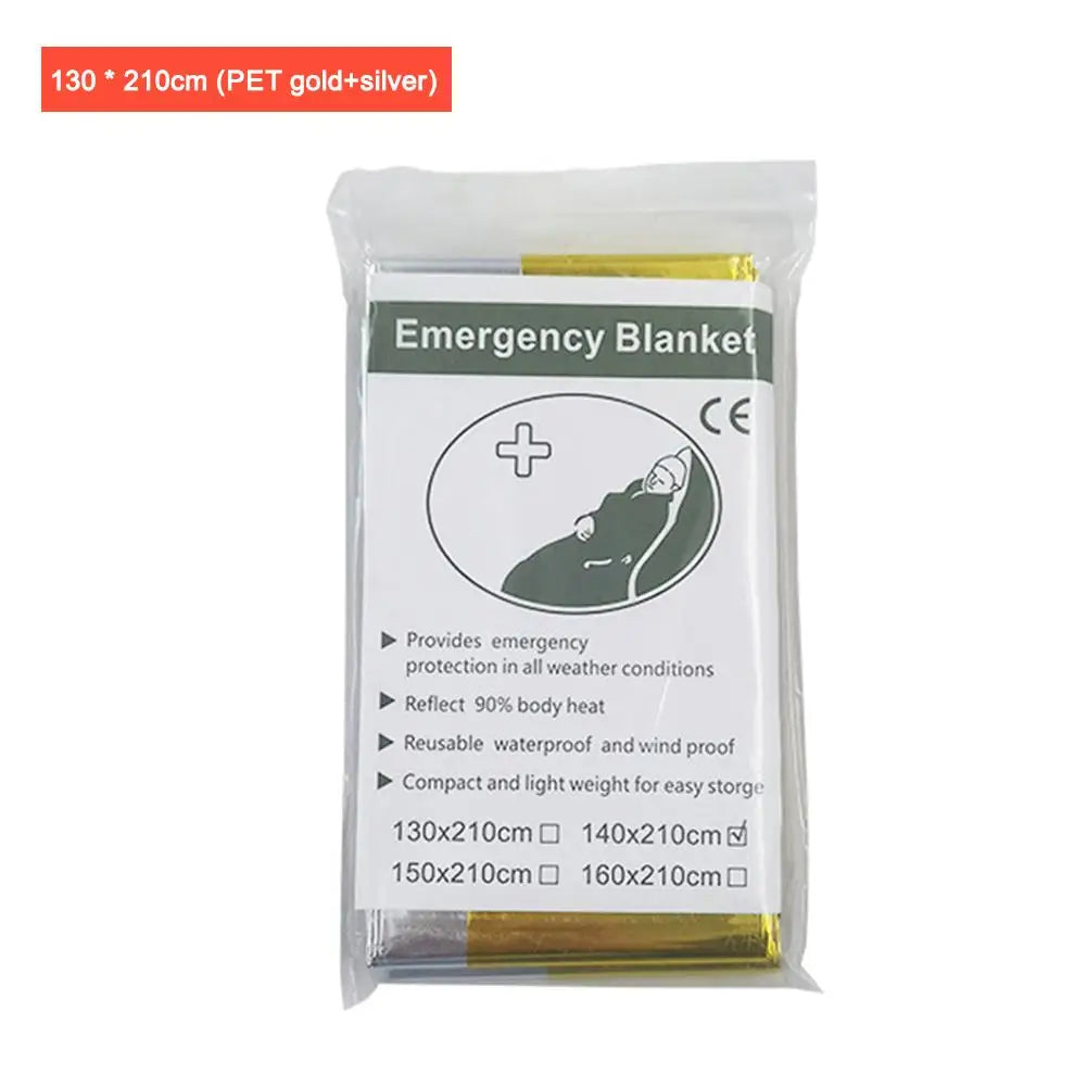 Outdoor Thermal Emergency Foil First Aid Survival Blankets (130x210cm Silver)