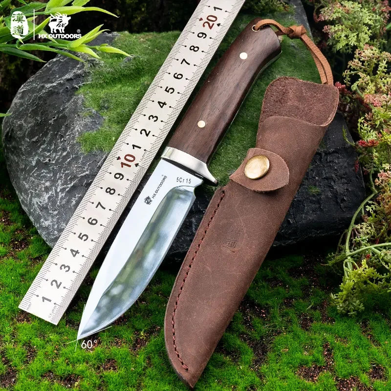 HX OUTDOORS Forest Survival Knife Hunting 5cr15 Stainless Steel 58HRC Straight Knives Essential Tool for Self-defense