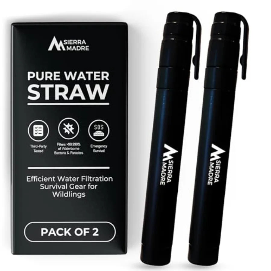 Pure Water Straw 64 Gallon Water Filter Purification for Backing Camping Hiking Travel - Perfect for Preparedness Survival Gear