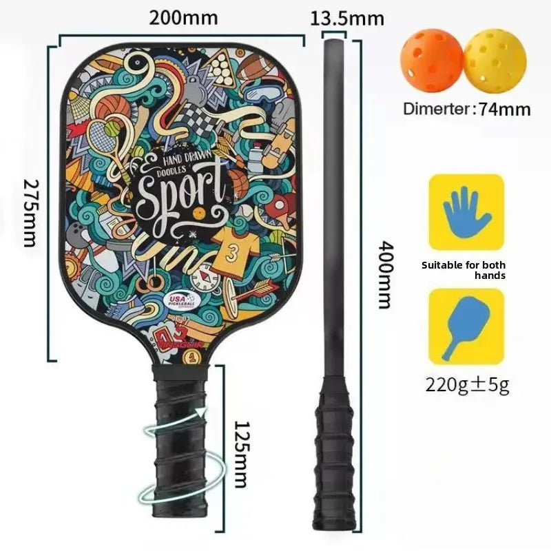 Pickleball Paddles Set Fiberglass, Honeycomb Core Lightweight pickleball paddle USAPA Approved Adult and Kids Match Beach Racket