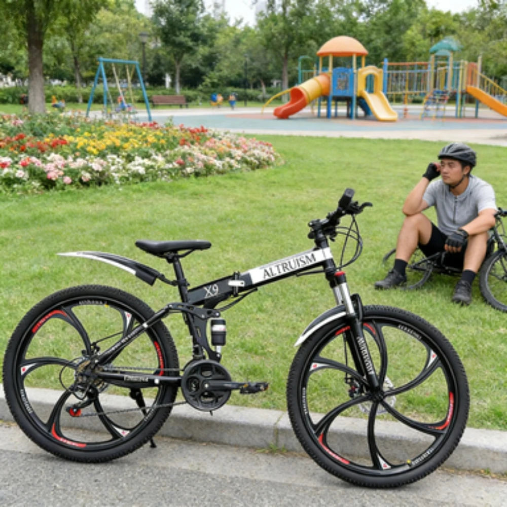 26" Dual Suspension Mountain Bike – 21-Speed Shimano, Mechanical Disc Brakes, Steel Frame | Adult MTB for Men & Women 5'2"–6'1"