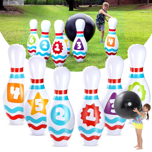 Joyfy Giant Inflatable Bowling Set for Kids, Adults, Christmas, Birthday, Gift Party Games Education Motor Skills Toys