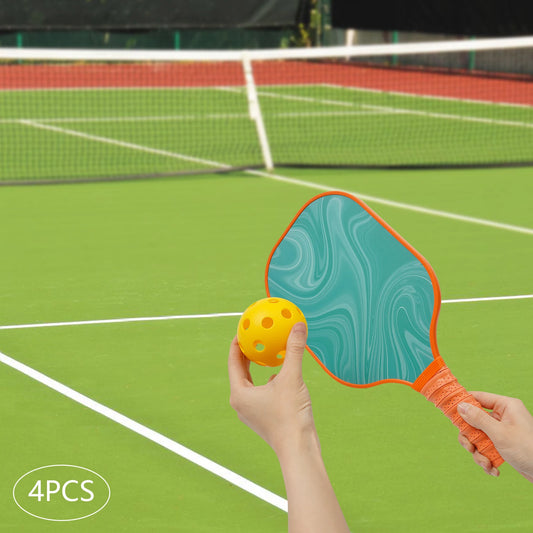 601 Series 4-Paddle Pickleball Set | Lightweight Fiberglass Rackets, 4 Balls (2 Indoor+2 Outdoor), Carry Bag Included