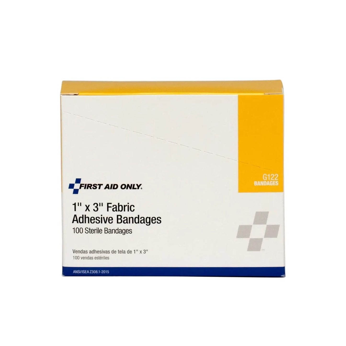 100 Count 1x3 Inch Fabric Bandages, First Aid Kit Refill for Home, Business & Worksite