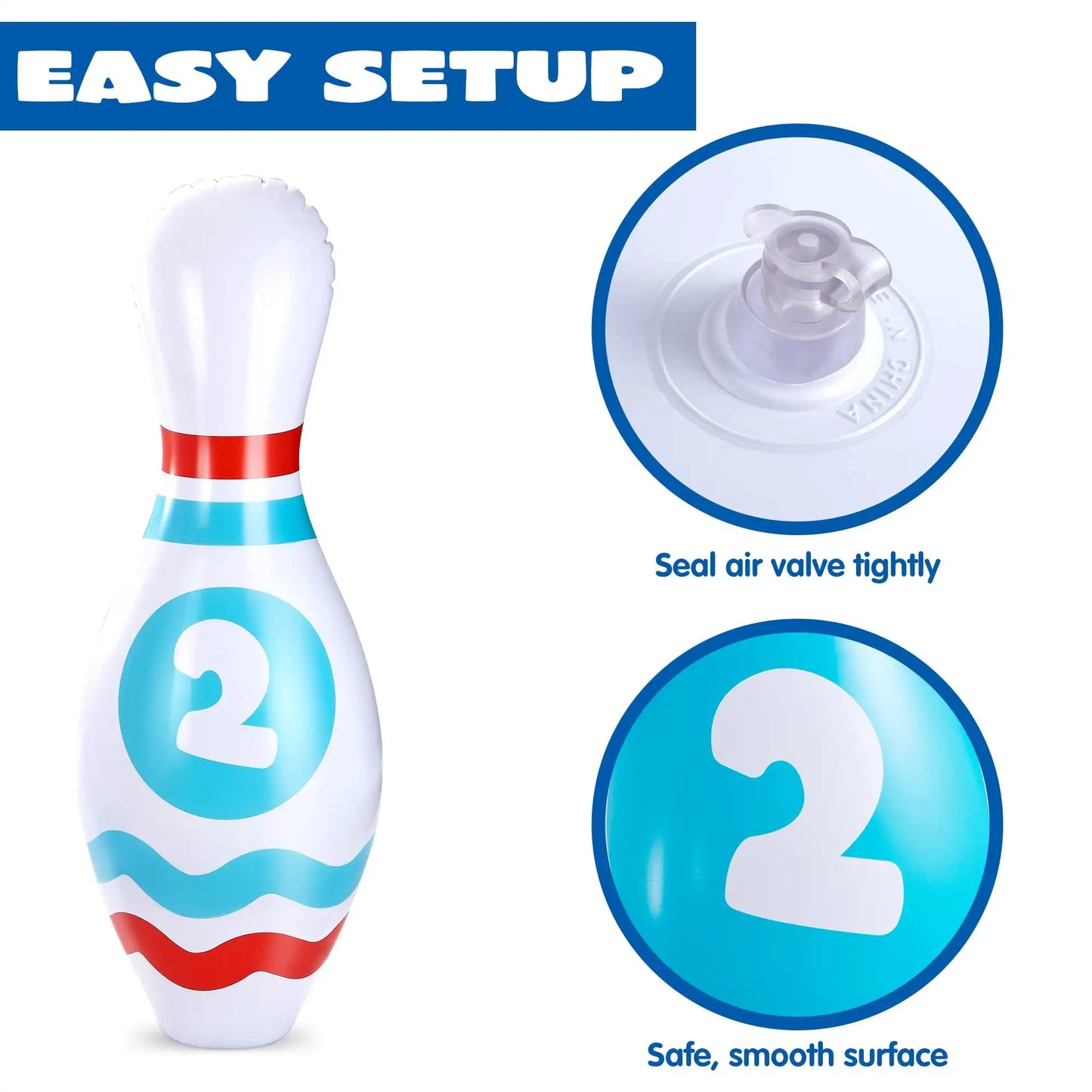 Joyfy Giant Inflatable Bowling Set for Kids, Adults, Christmas, Birthday, Gift Party Games Education Motor Skills Toys