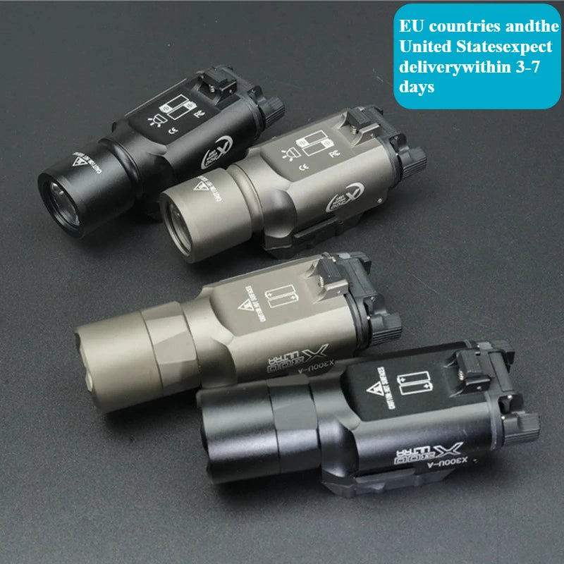 Tactical Gear Surefir X300 X300U Ultra  Metal Pistol Gun 500Lumen LED Light Fit 20mm Rail Airsoft Hanging Hunting Flashlight