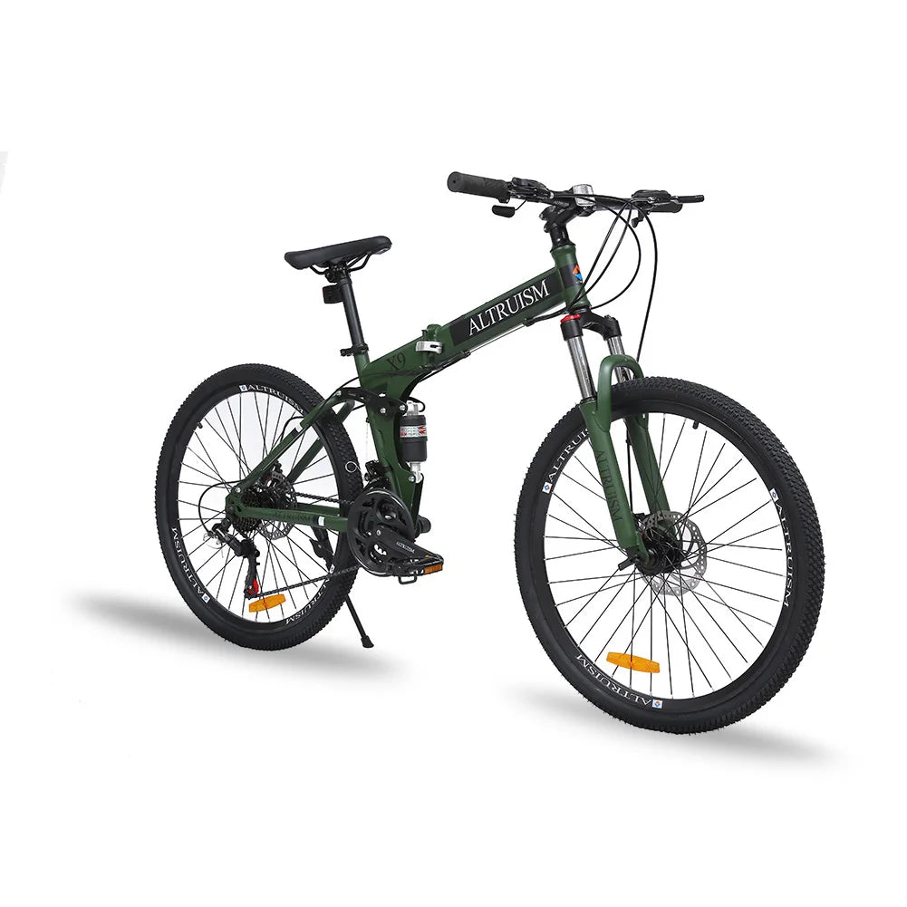 26" Dual Suspension Mountain Bike – 21-Speed Shimano, Mechanical Disc Brakes, Steel Frame | Adult MTB for Men & Women 5'2"–6'1"