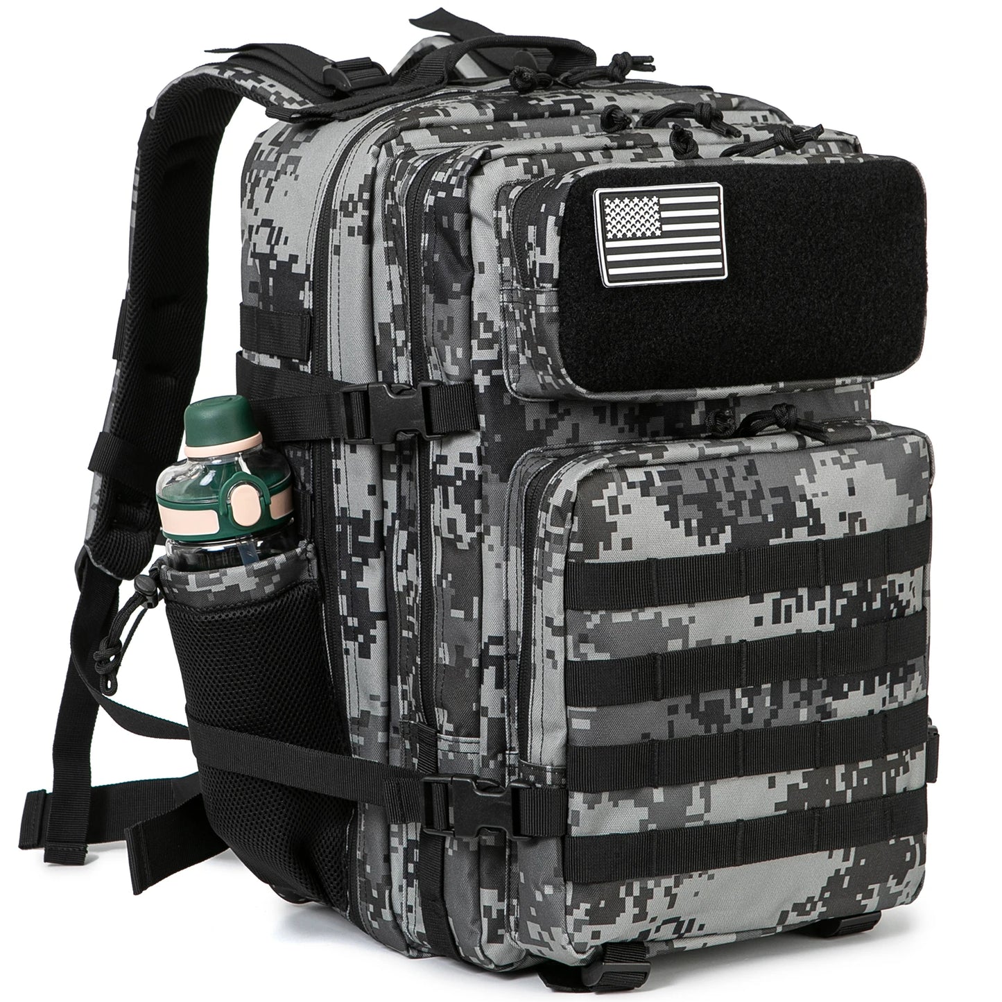 45L Tactical Backpack Hunting Rucksack with Dual Cup Holders  Outdoor camping equipment back pack Hiking Survival Rucksack