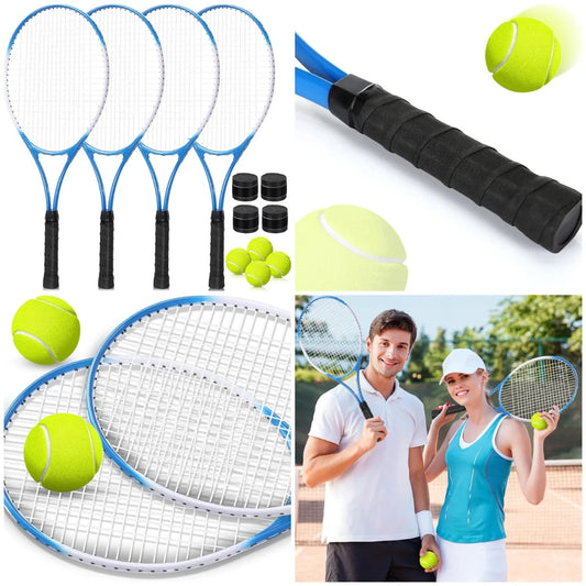 4 Pack Tennis Rackets for Adults Recreational 4 Players Pre Strung 27 Inch Tennis Racquets