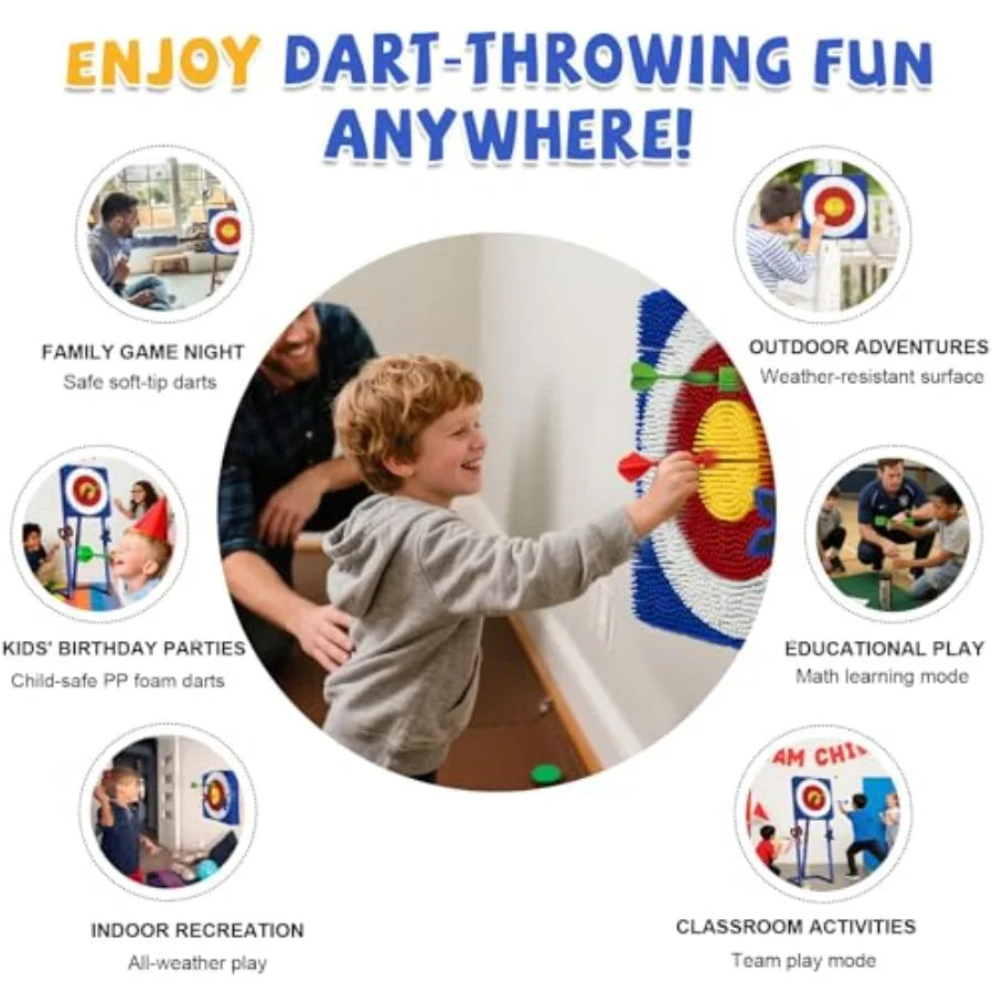 Axe Throwing Game for Backyard - Steel Frame Ax Throw Kit for and Adults - Bristle Target with 6 Throwing Axes Set and Travel B