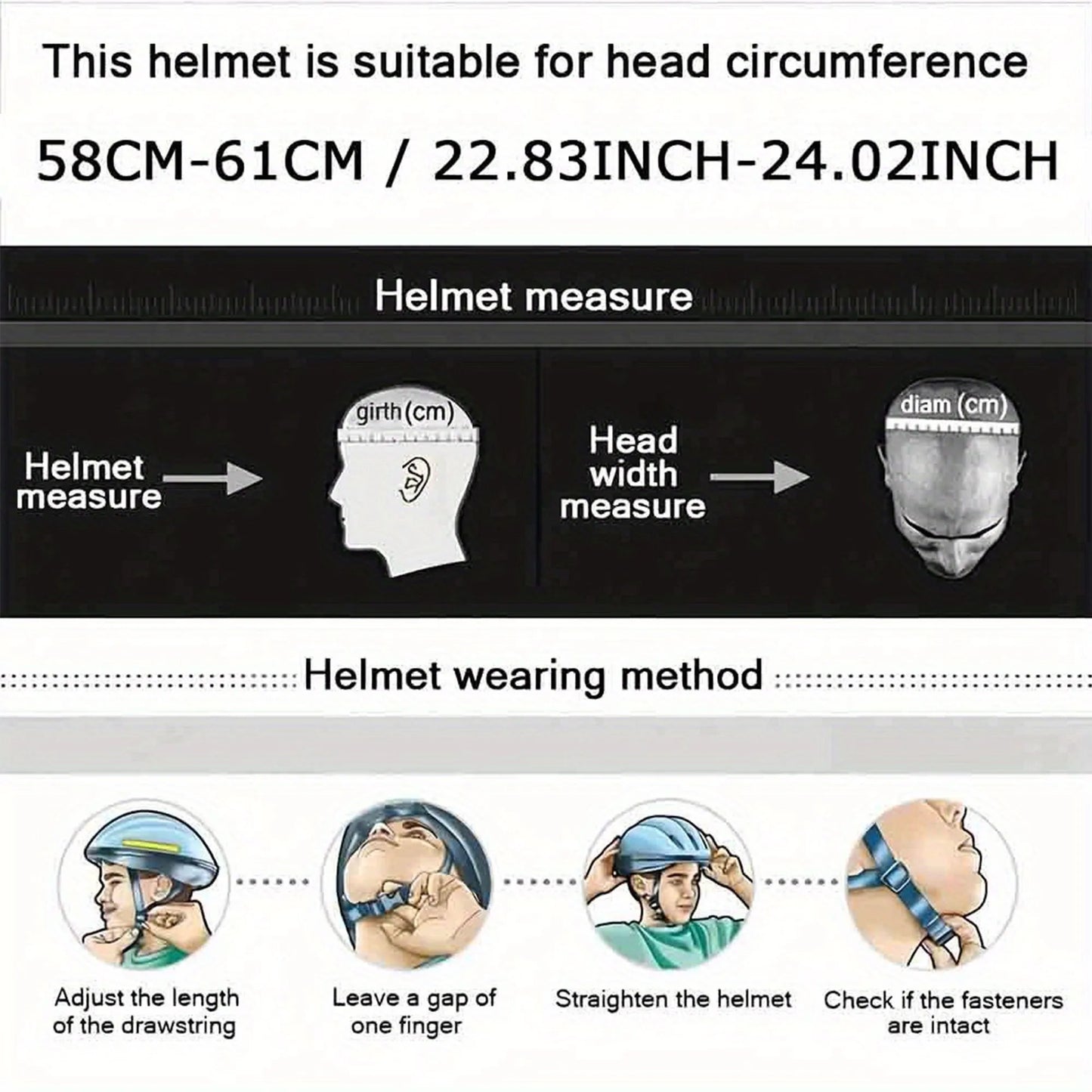 Men's Road Cycling Helmet (Fits Head Circumference 22.83-24.02inch)