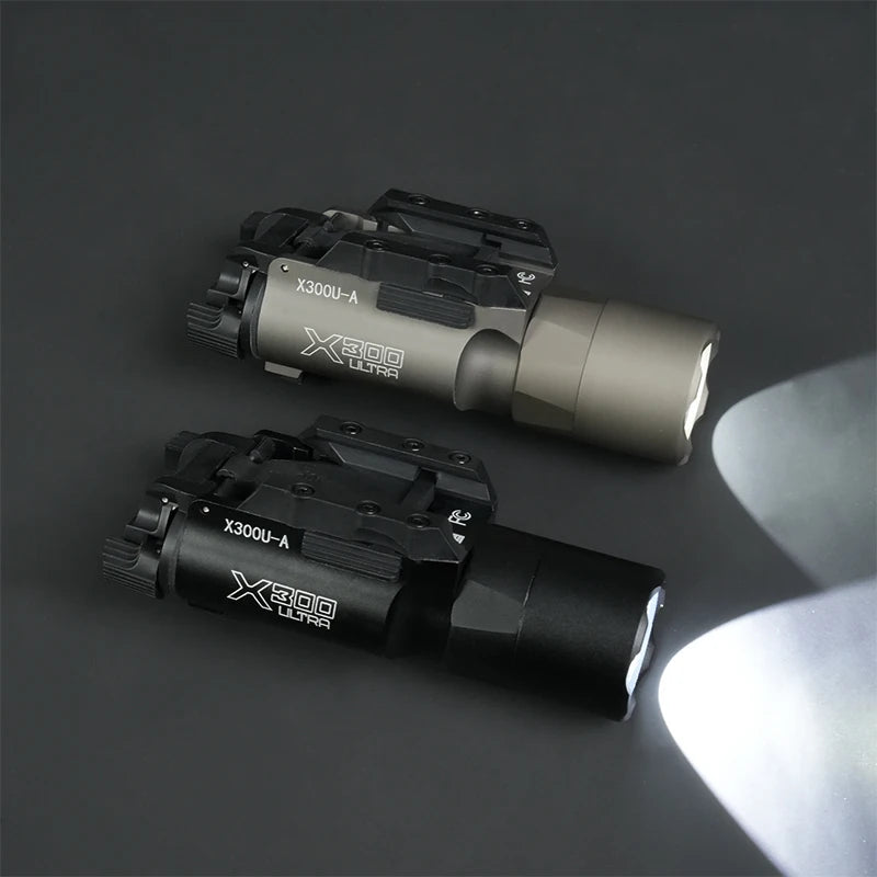 Tactical Gear Surefir X300 X300U Ultra  Metal Pistol Gun 500Lumen LED Light Fit 20mm Rail Airsoft Hanging Hunting Flashlight