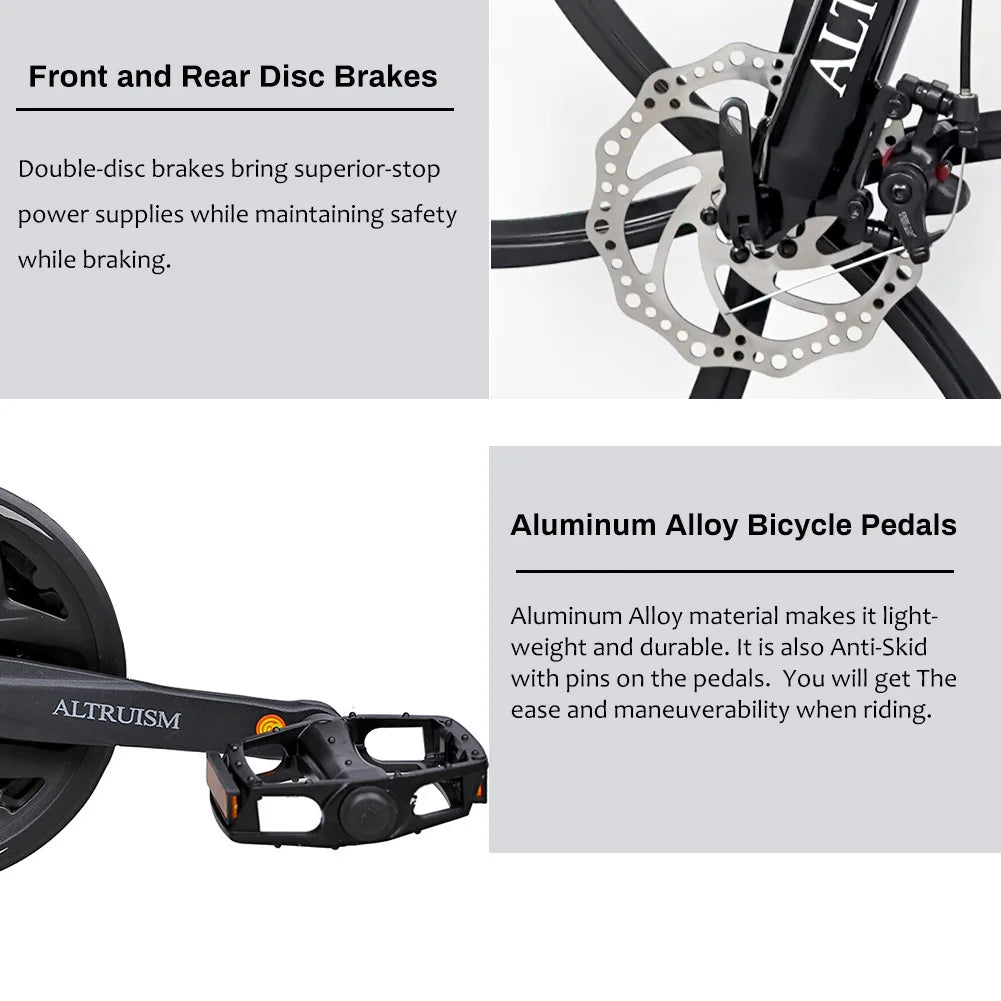 26" Dual Suspension Mountain Bike – 21-Speed Shimano, Mechanical Disc Brakes, Steel Frame | Adult MTB for Men & Women 5'2"–6'1"