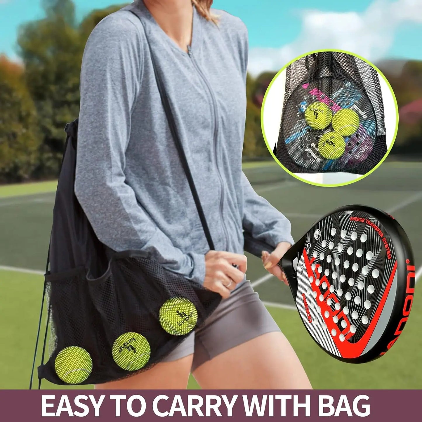 Lightweight Padel Racket with Carbon Fiber Surface And EVA Memory Foam Core High Performance Racquet for Padel Tennis