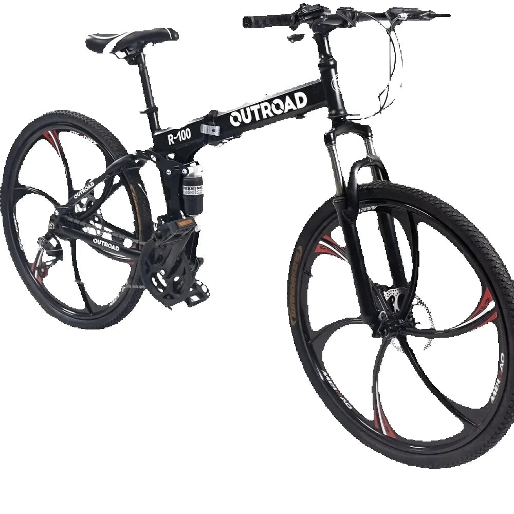 26 Inch Mountain Bike 21 Speed Dual Suspension MTB, Steel Frame Disc Brakes, All Terrain Adult Bicycle