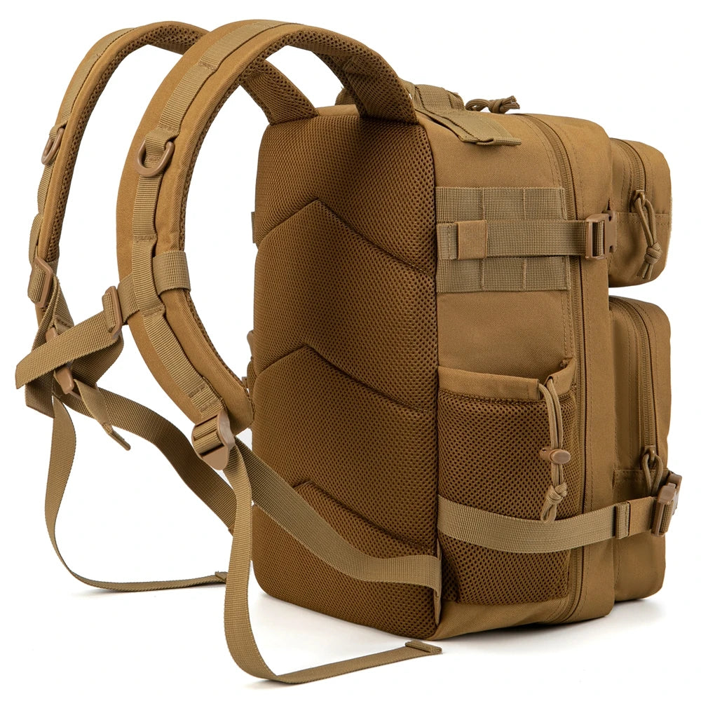 25L GYM Tactical Backpacks for Men Survival Laser Cut Molle Daypack Small Bug Out Bag Hunting Rucksack with Dual Cup Holders