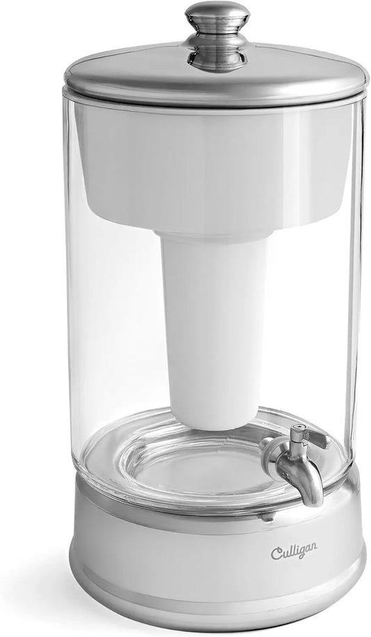with ZeroWater Technology 40-Cup Glass Water Filter Dispenser – Includes 5-Stage Advanced Water Filter, Certified to Reduce Lead