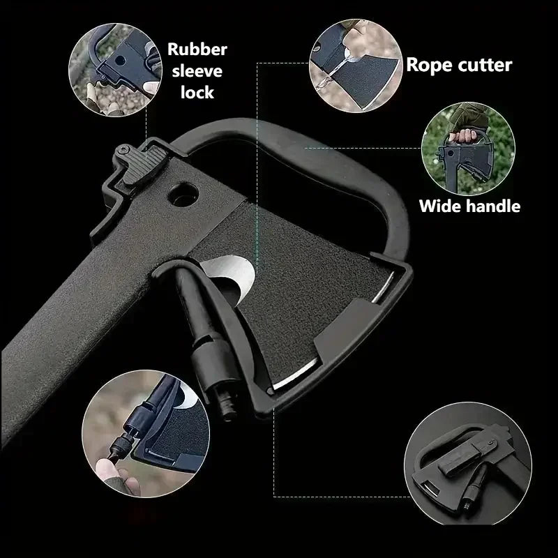 Camping Hand Axe And Survival Gear Lightweight Hatchet With Nested Serrated Wood Saw Knife And Magnesium Fire Starter Tool