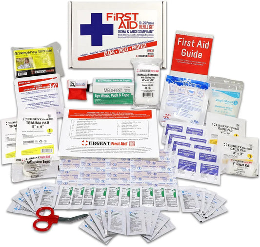 First Aid Kit Refill, 25 Person, 78 Pieces, Meets ANSI Standards for Office, Home, Car