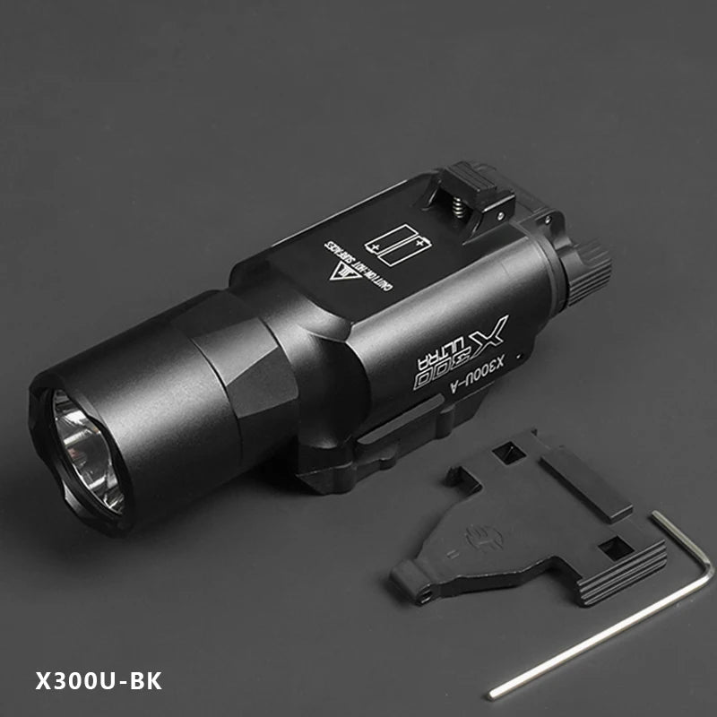 Tactical Gear Surefir X300 X300U Ultra  Metal Pistol Gun 500Lumen LED Light Fit 20mm Rail Airsoft Hanging Hunting Flashlight
