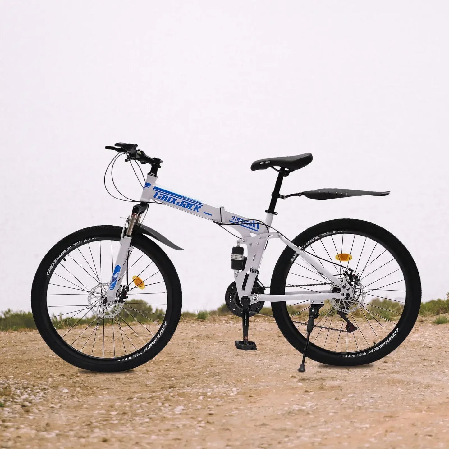 26" Folding Mountain Bike 21-Speed Dual Disc Brakes Men's MTB for Commuting Outdoor Sports