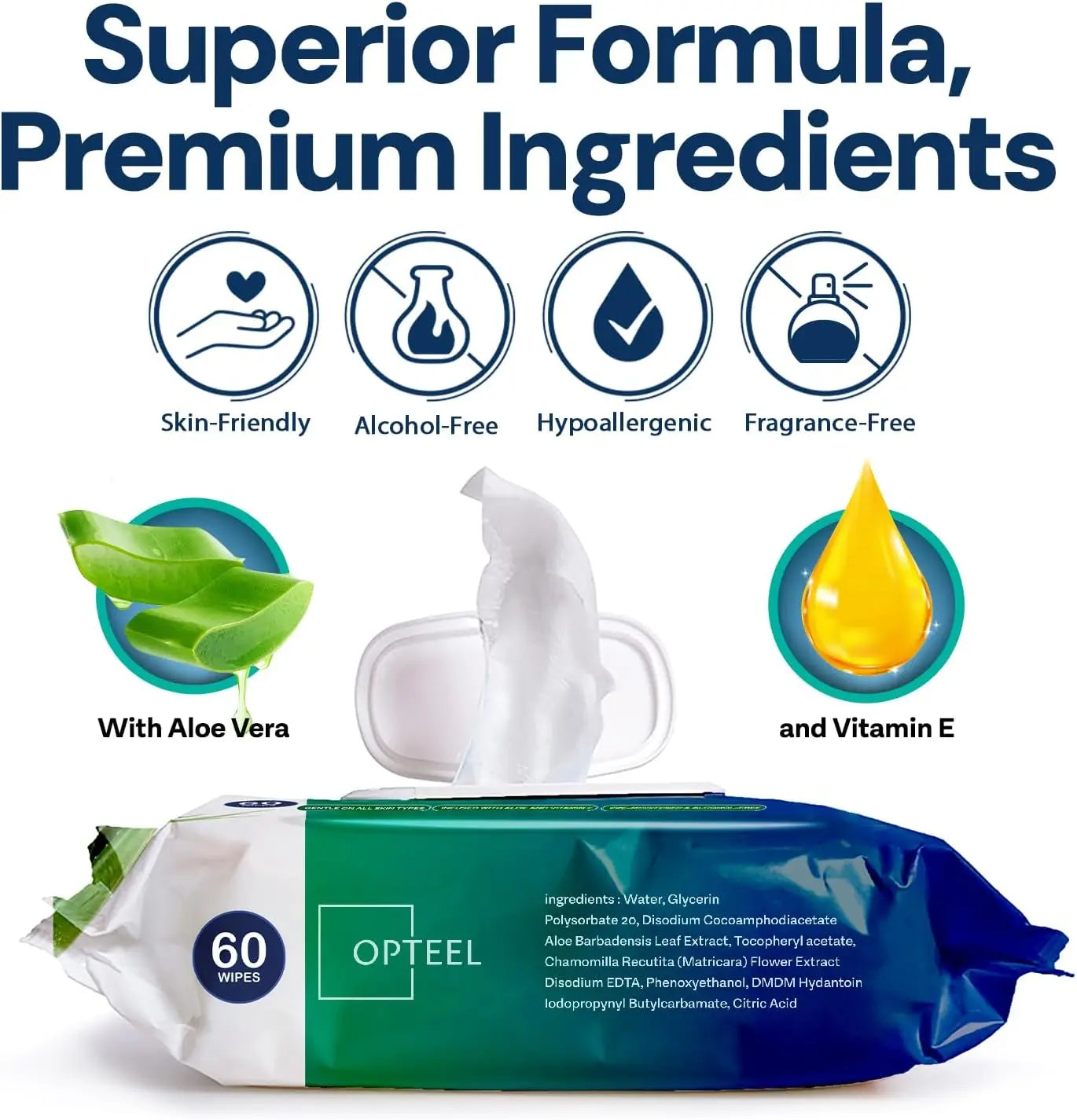 Extra Large Soft Wet Wipes for Adults, Vitamin E & Aloe Infused, Disposable Washcloths for Elderly Care, 240ct