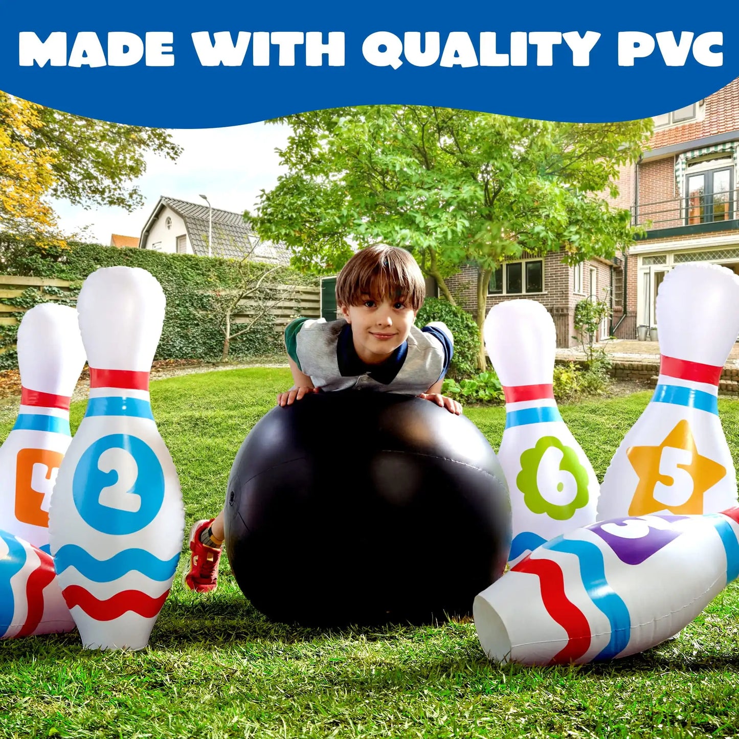 Joyfy Giant Inflatable Bowling Set for Kids, Adults, Christmas, Birthday, Gift Party Games Education Motor Skills Toys