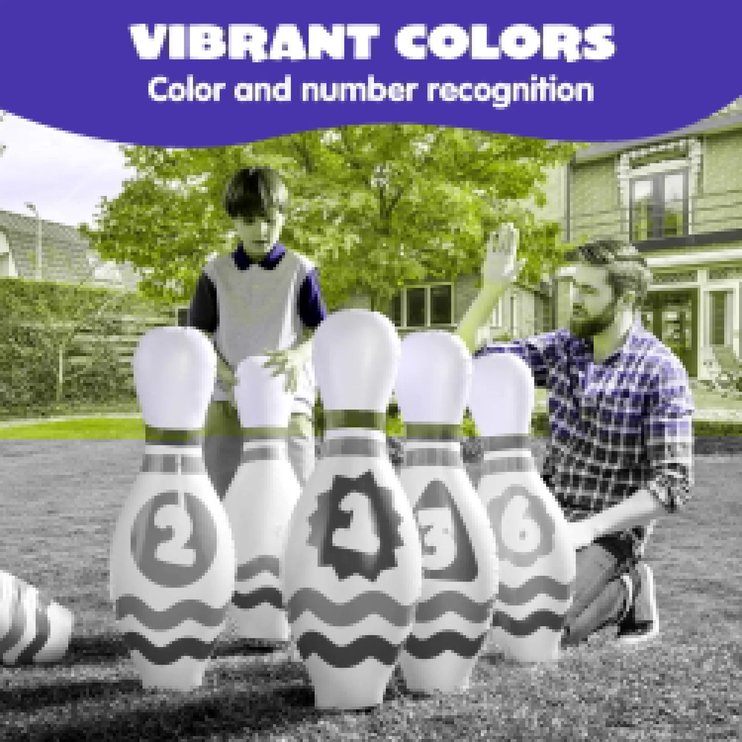 Joyfy Giant Inflatable Bowling Set for Kids, Adults, Christmas, Birthday, Gift Party Games Education Motor Skills Toys