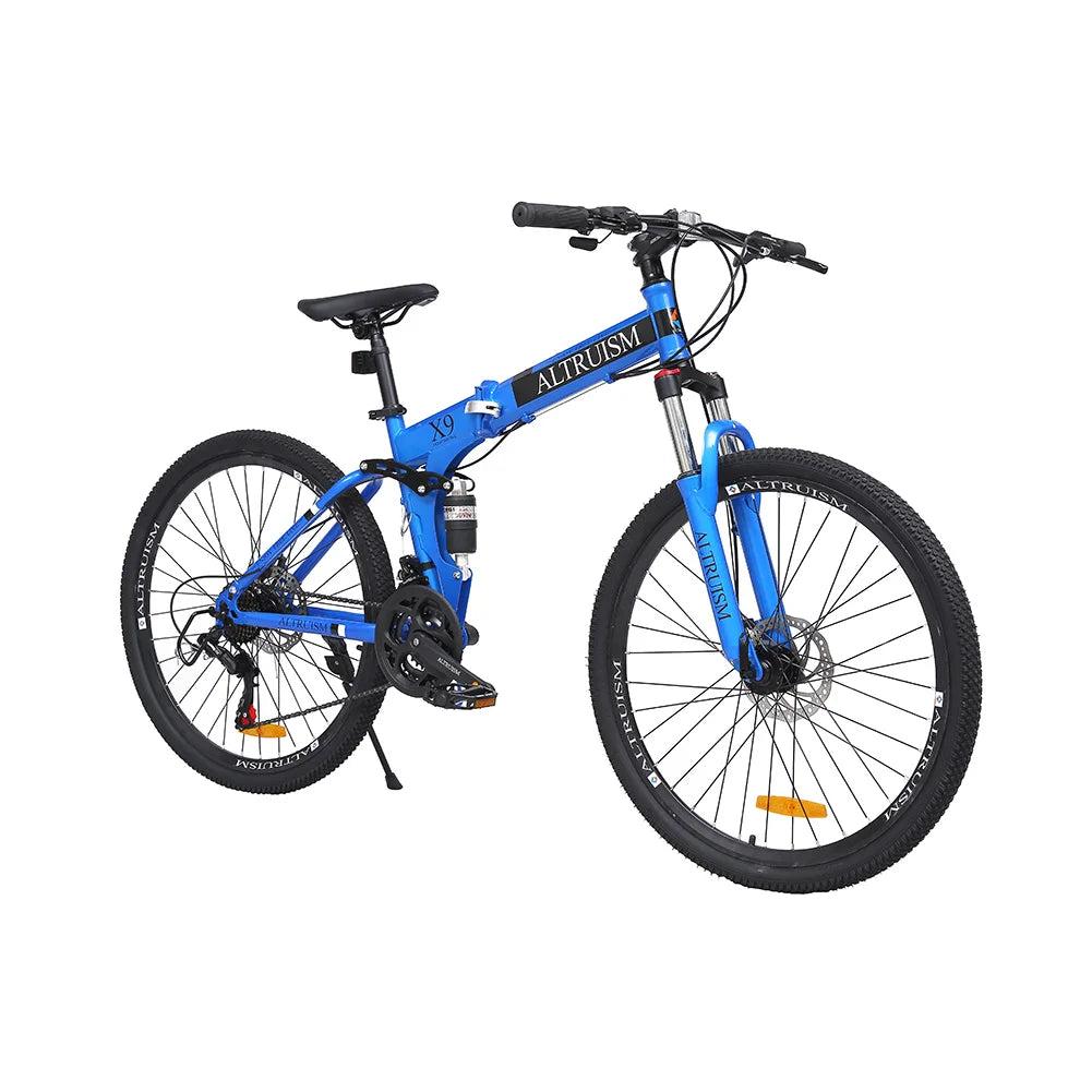 26" Dual Suspension Mountain Bike – 21-Speed Shimano, Mechanical Disc Brakes, Steel Frame | Adult MTB for Men & Women 5'2"–6'1"