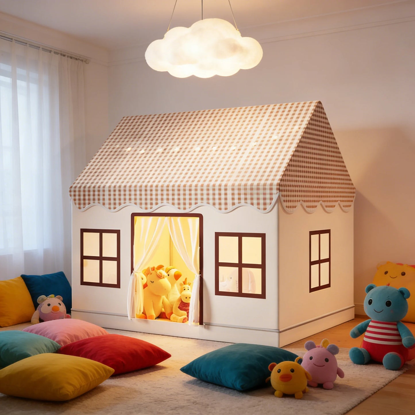Children's Castle Tent Playhouse Indoor Outdoor Fairy Tale Princess Castle Play Tent Kids Gift Toy House Tent (Single tent)