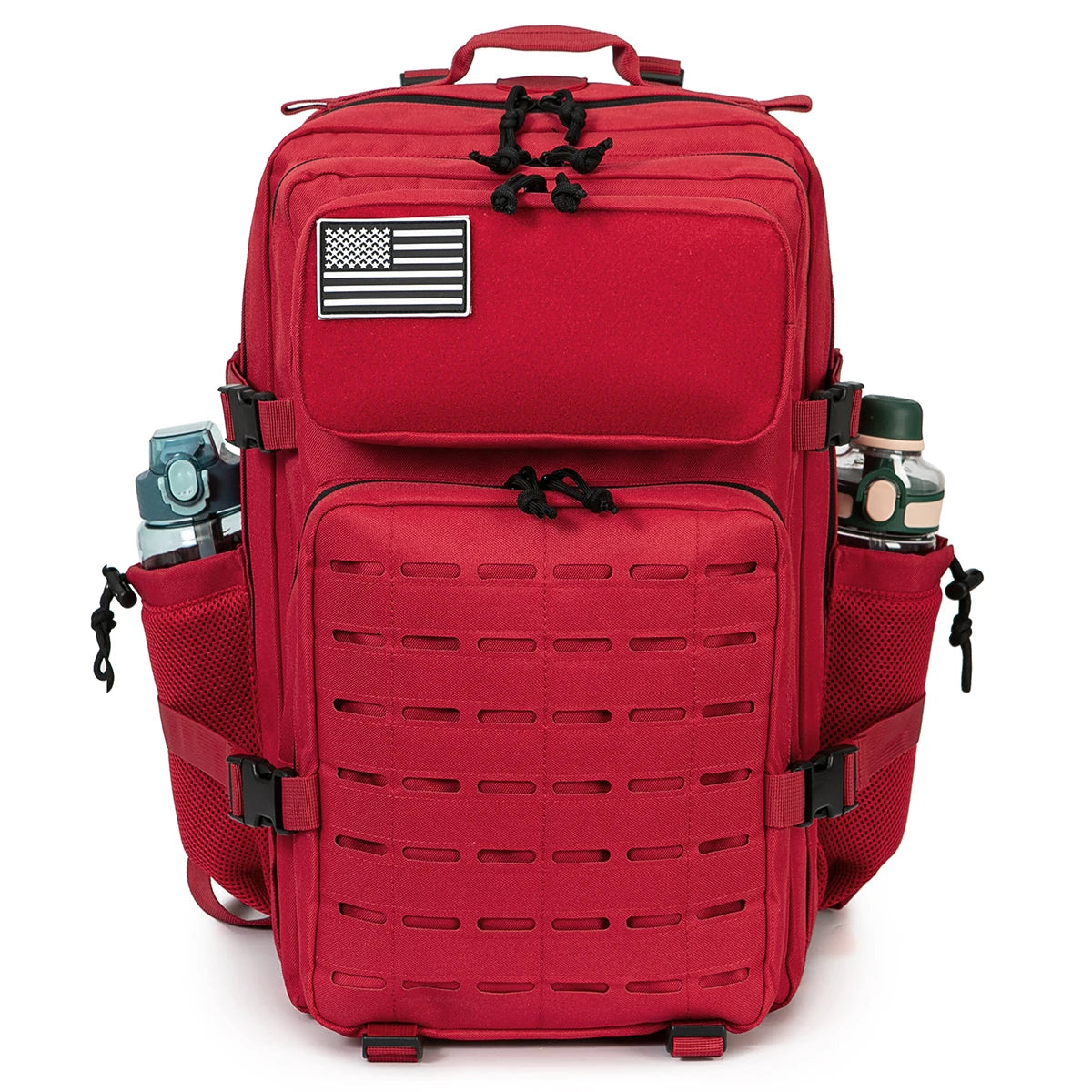 45L Men's Tactical Backpack with Double Cup Holder Hunting Backpack Outdoor Camping Gear Backpack Hiking Survival Backpack