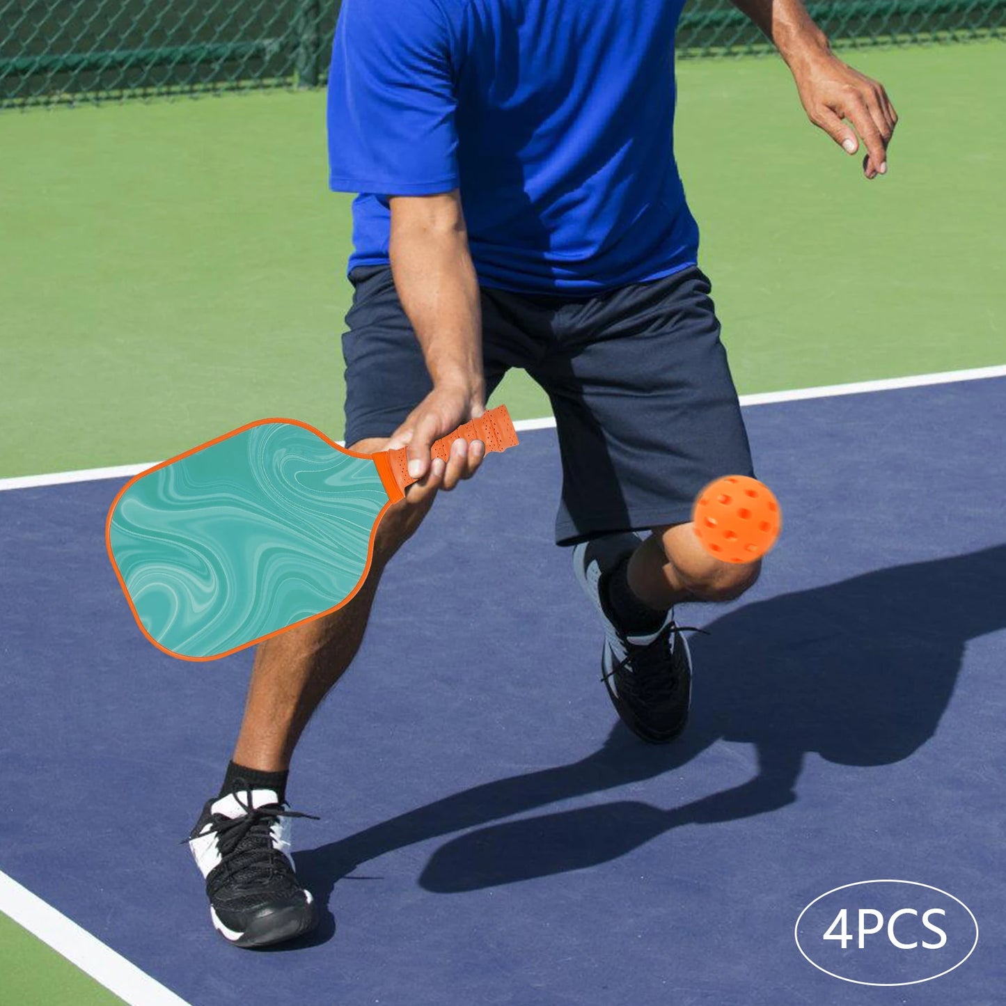 601 Series 4-Paddle Pickleball Set | Lightweight Fiberglass Rackets, 4 Balls (2 Indoor+2 Outdoor), Carry Bag Included