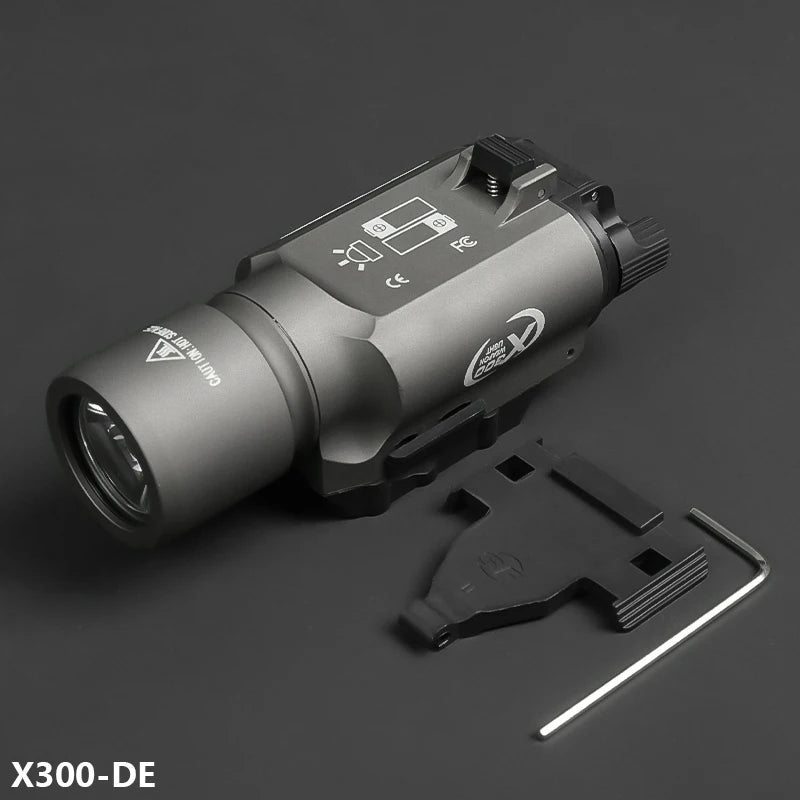Tactical Gear Surefir X300 X300U Ultra  Metal Pistol Gun 500Lumen LED Light Fit 20mm Rail Airsoft Hanging Hunting Flashlight