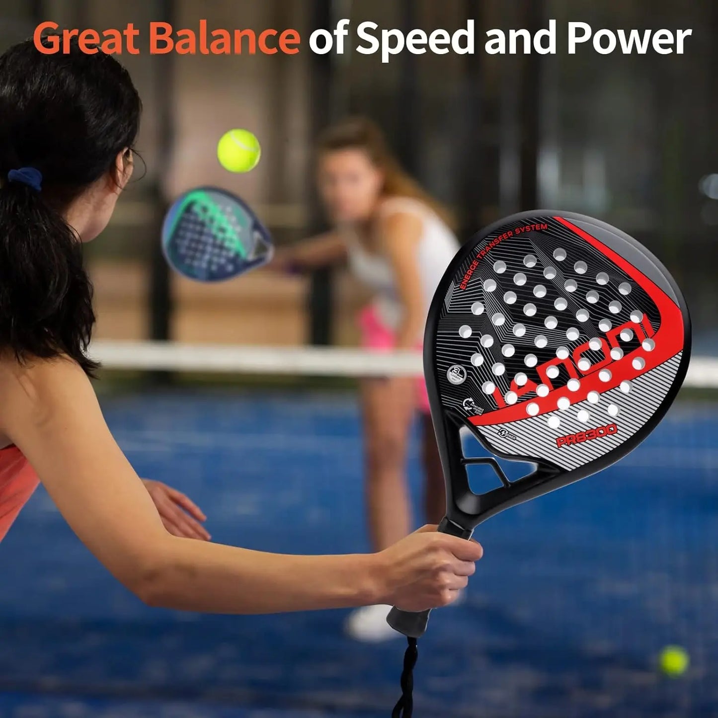 Lightweight Padel Racket with Carbon Fiber Surface And EVA Memory Foam Core High Performance Racquet for Padel Tennis