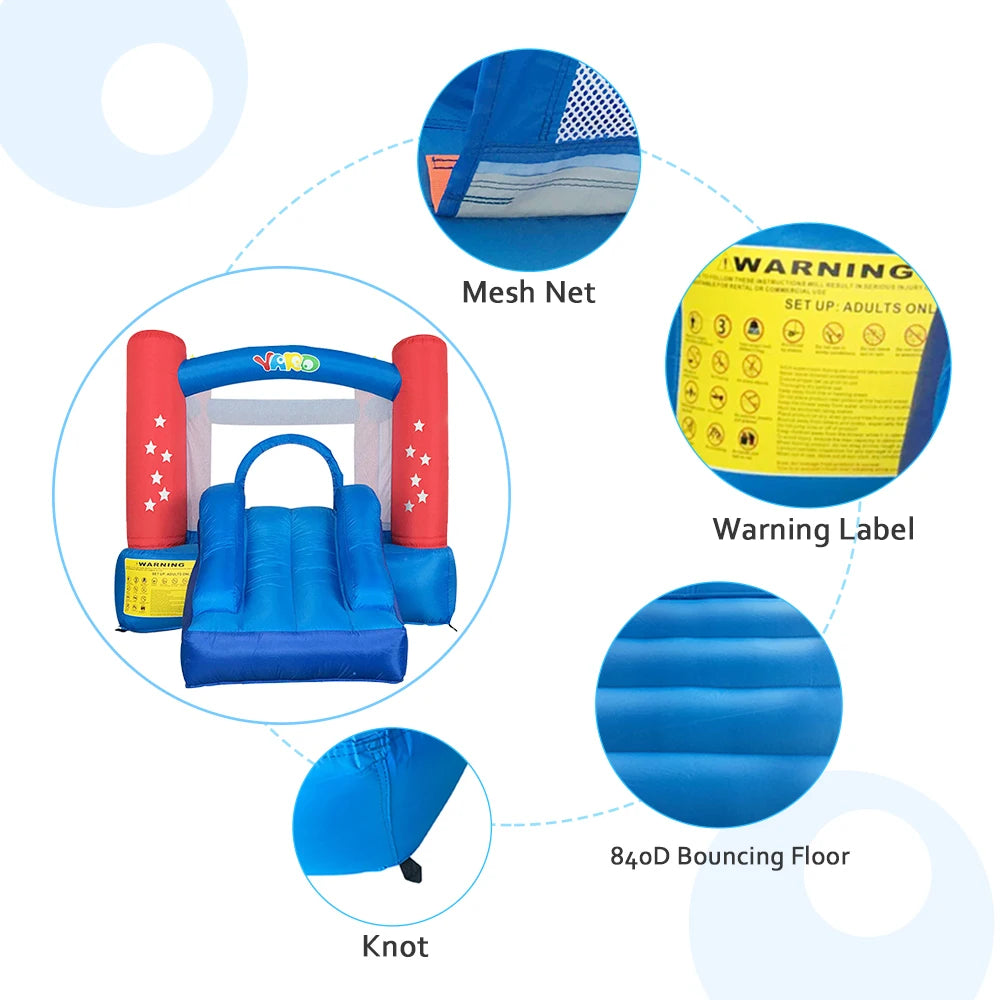 YARD Inflatable Bounce House Home Use Mini Bouncy Castle With Blower Children Playground Jumping Trampoline Kids Birthday Gift