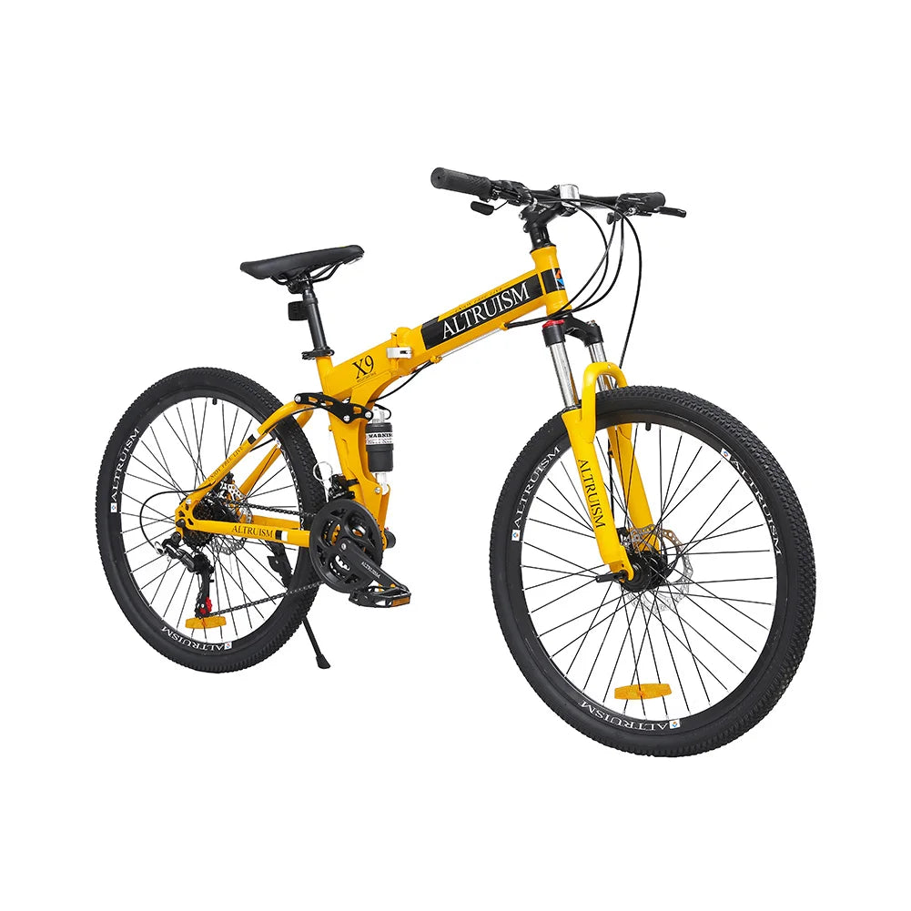 26" Dual Suspension Mountain Bike – 21-Speed Shimano, Mechanical Disc Brakes, Steel Frame | Adult MTB for Men & Women 5'2"–6'1"