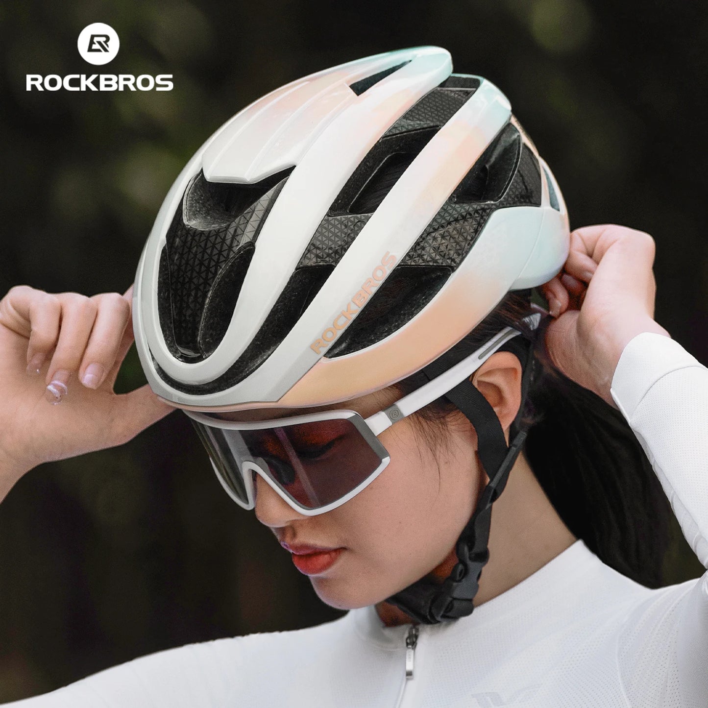 ROCKBROS Cycling Helmet Lightweight Aerodynamic Integrated Helmet High Strength Head Protection Safety Helmet Cycling Headgear