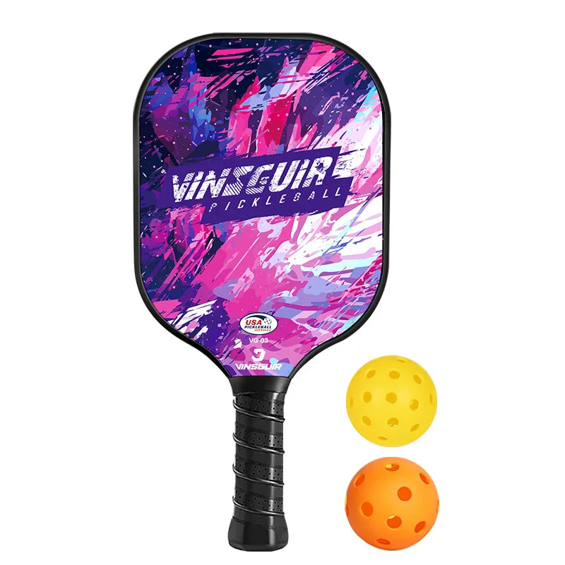 Pickleball Paddles Set Fiberglass, Honeycomb Core Lightweight pickleball paddle USAPA Approved Adult and Kids Match Beach Racket