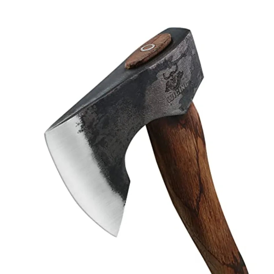 13.5 Inch Hatchet Camping Axes and Hatchets 1065 Carbon Steel and Beech Handle with Leather Sheath