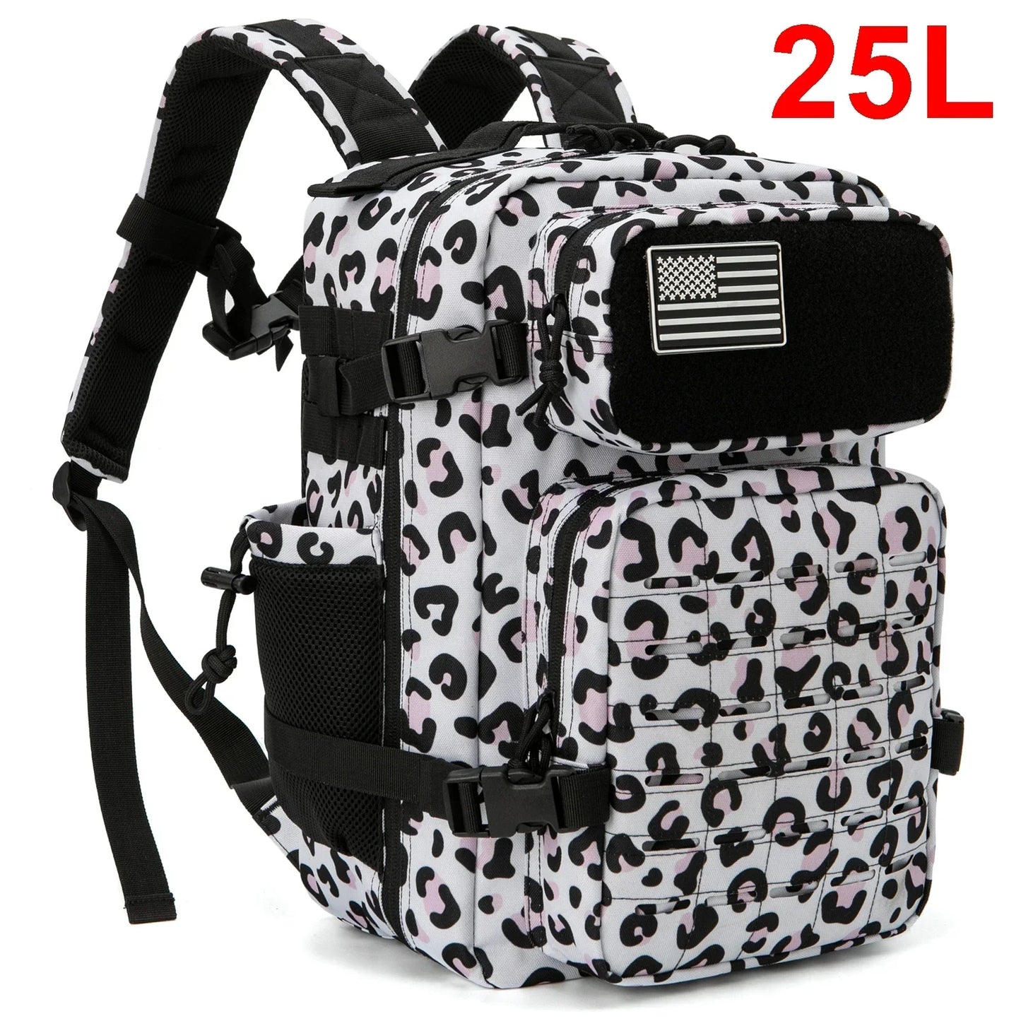 25L GYM Tactical Backpacks for Men Survival Laser Cut Molle Daypack Small Bug Out Bag Hunting Rucksack with Dual Cup Holders