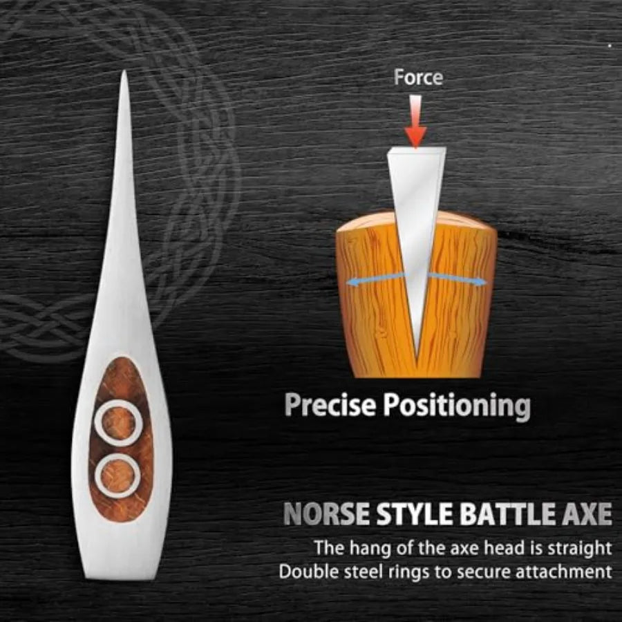 13" Valkyrie Viking Axe Handmade Viking Hatchet with Leather Sheath High Carbon 1055 Steel Blade Premium Viking Axes Design for