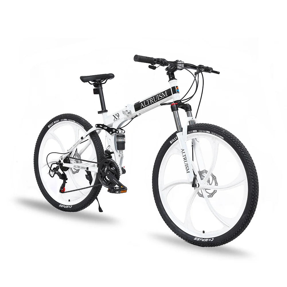 26" Dual Suspension Mountain Bike – 21-Speed Shimano, Mechanical Disc Brakes, Steel Frame | Adult MTB for Men & Women 5'2"–6'1"